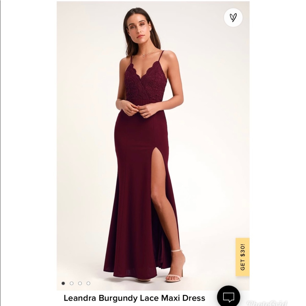 Lulu’s Burgundy Lace Maxi Dress